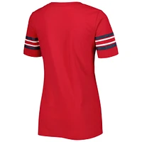 T-shirt rouge à rayures de l'équipe St. Louis Cardinals New Era pour femme