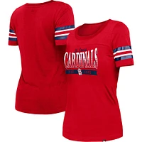 T-shirt rouge à rayures de l'équipe St. Louis Cardinals New Era pour femme