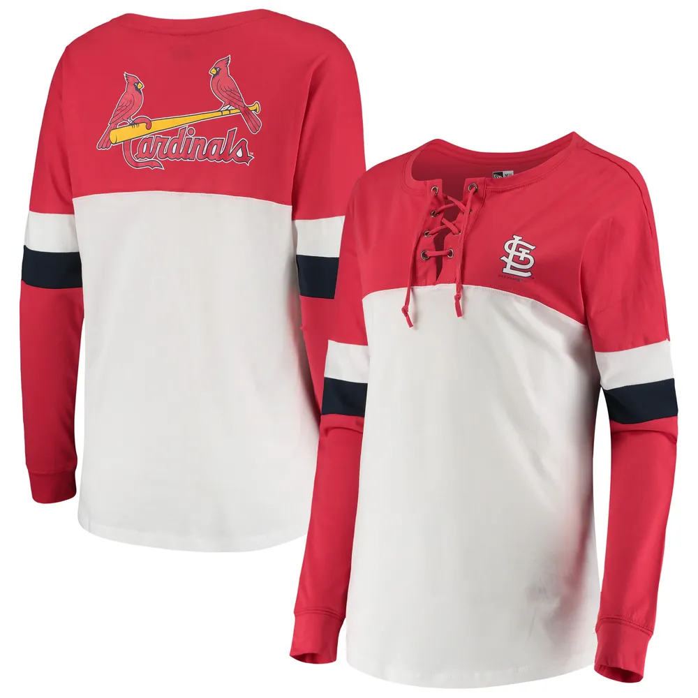 Lids St. Louis Cardinals New Era Women's Lace-Up Long Sleeve T-Shirt -  White/Red