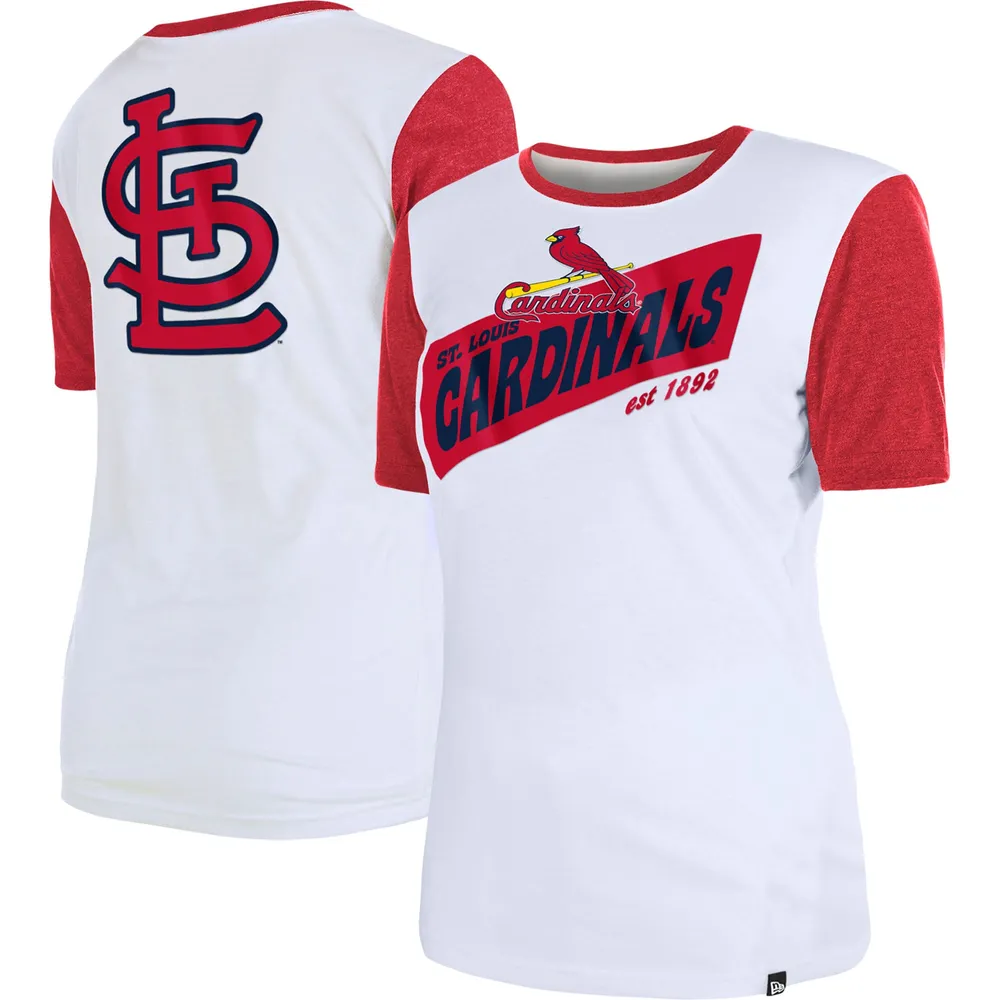 Women's Lusso White St. Louis Cardinals Nikki Raglan T-Shirt Size: Small