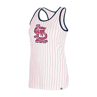 Women's New Era White St. Louis Cardinals Gameday Pinstripe Tank Top