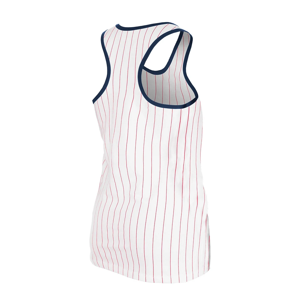 Women's New Era White St. Louis Cardinals Gameday Pinstripe Tank Top