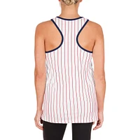 Women's New Era White St. Louis Cardinals Sequin Pinstripe Racerback Tank Top