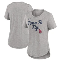 T-shirt Nike gris chiné pour femme St. Louis Cardinals Script Tri-Blend