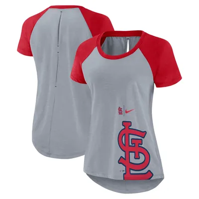 St. Louis Cardinals Nike Women's Summer Breeze Raglan Fashion T-Shirt - Heather Gray