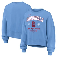 Sweat-shirt Nike bleu clair à manches longues et col montant pour femme des Cardinals de Saint-Louis