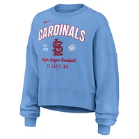 Sweat-shirt Nike bleu clair à manches longues et col montant pour femme des Cardinals de Saint-Louis