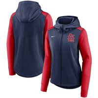 Women's Nike Navy/Red St. Louis Cardinals Authentic Collection Baseball Performance Full-Zip Hoodie