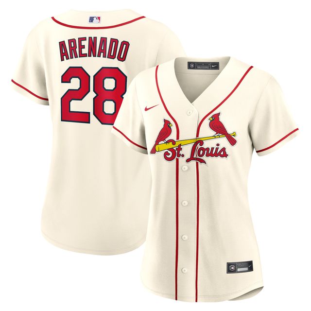 Maillot de joueur réplique alternatif des Cardinals St. Louis Nike Nolan Arenado crème pour femme