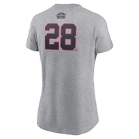 T-shirt Nike Nolan Arenado gris St. Louis Cardinals 2024 Rickwood Classic Fuse avec nom et numéro pour femme