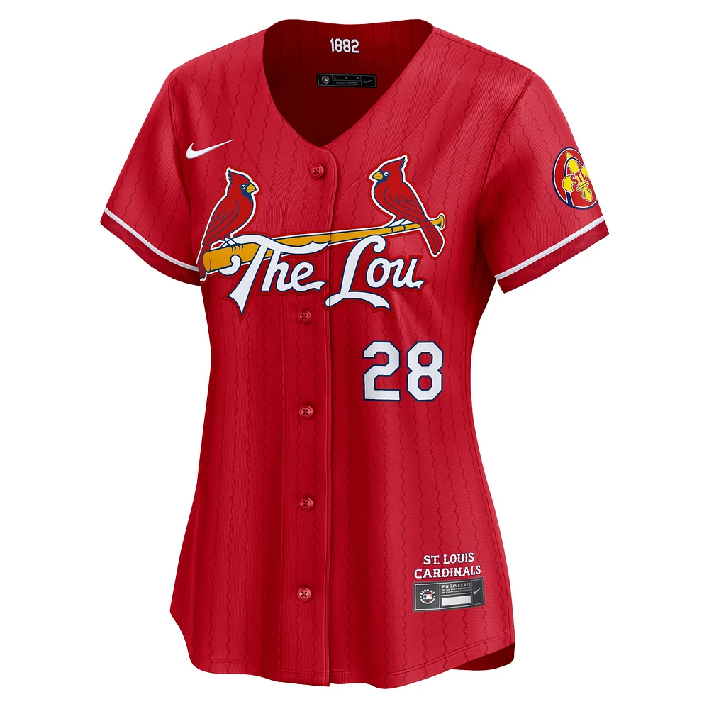 Maillot de joueur Nike Nolan Arenado St. Louis Cardinals 2024 City Connect Limited pour femme, rouge