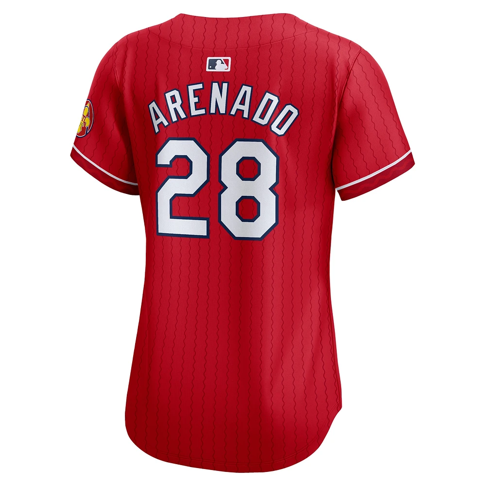 Maillot de joueur Nike Nolan Arenado St. Louis Cardinals 2024 City Connect Limited pour femme, rouge