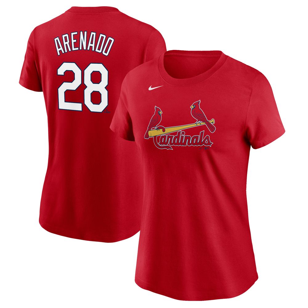 Women's Nike Nolan Arenado Red St. Louis Cardinals Name & Number T-Shirt