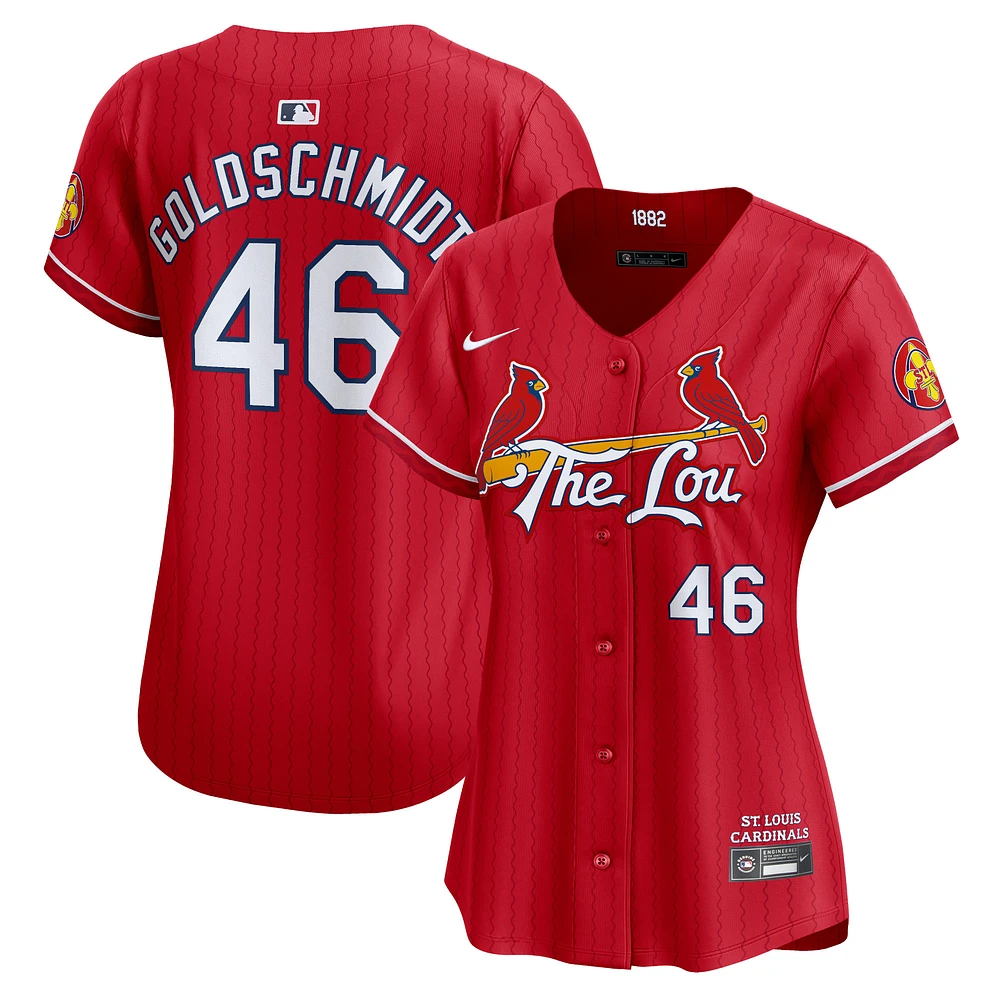 Maillot de joueur Nike Paul Goldschmidt St. Louis Cardinals 2024 City Connect Limited pour femme, rouge