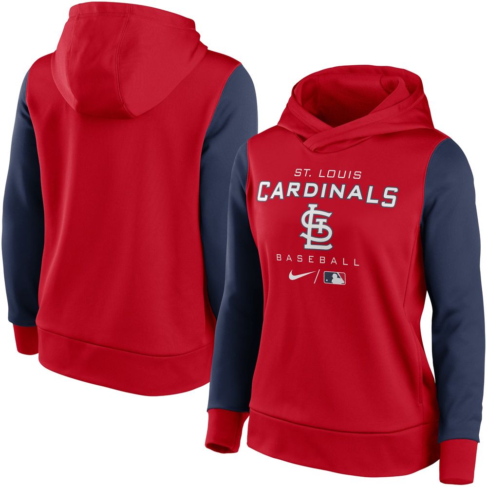 Women's Nike Red/Navy St. Louis Cardinals Authentic Collection Pullover Hoodie