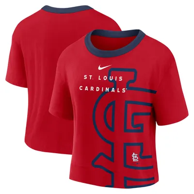 Lids St. Louis Cardinals New Era Women's Boxy Pinstripe T-Shirt - White