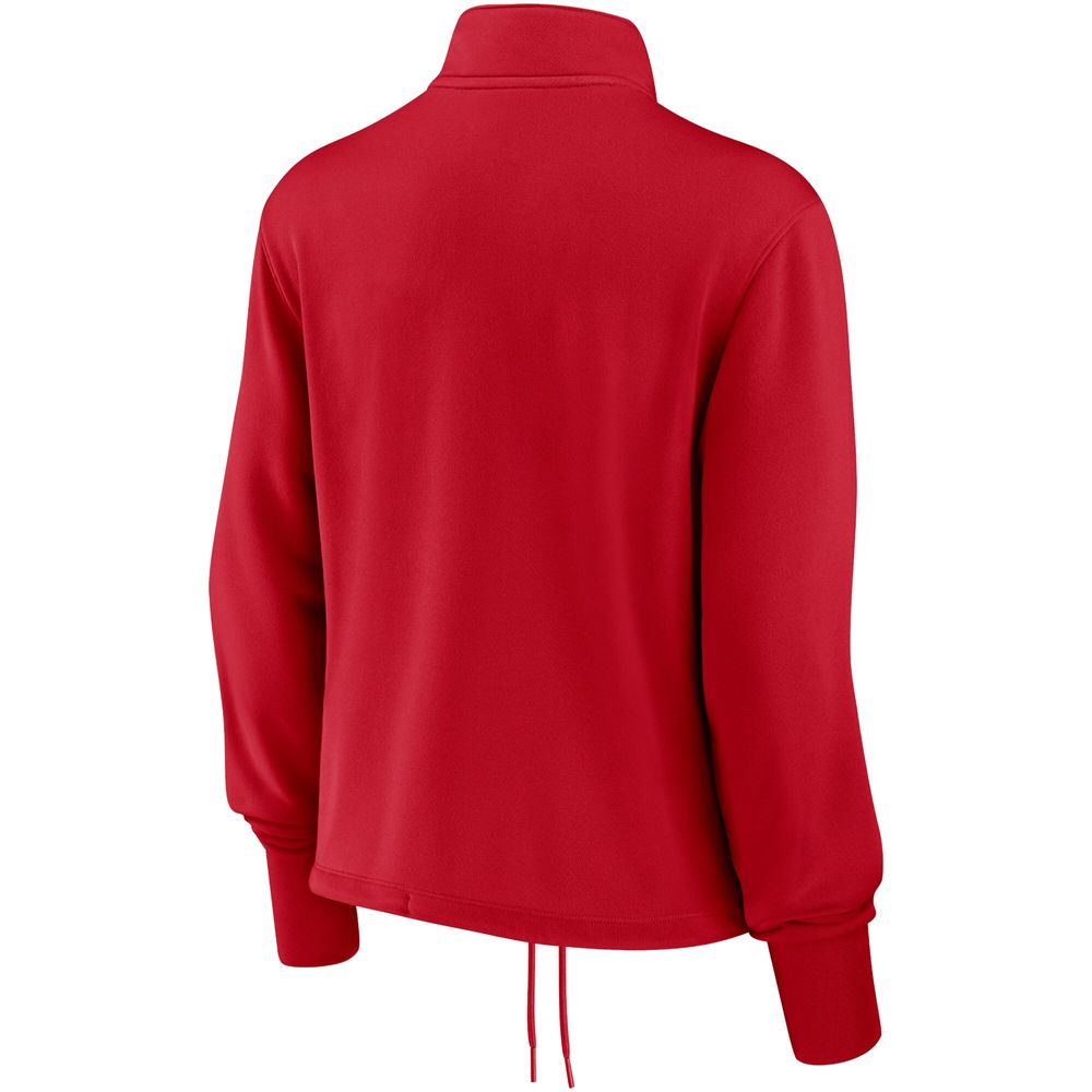 Women's Nike Red St. Louis Cardinals 1942-44 Cooperstown Collection Rewind Stripe Performance Half-Zip Pullover