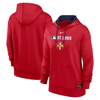 Women's Nike Red St. Louis Cardinals Authentic Collection City Connect Performance Pullover Hoodie