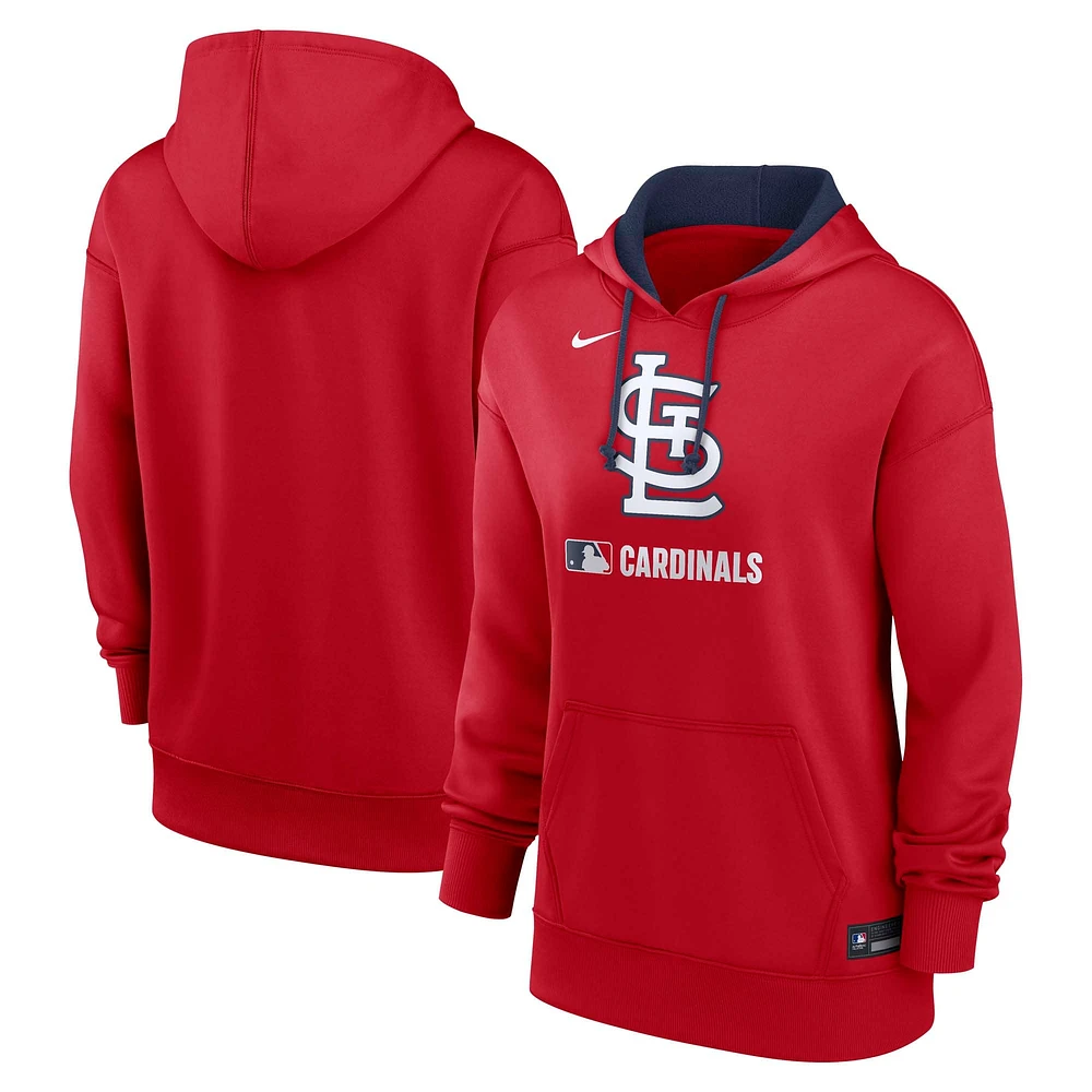 Women's Nike Red St. Louis Cardinals Authentic Collection Performance Pullover Hoodie