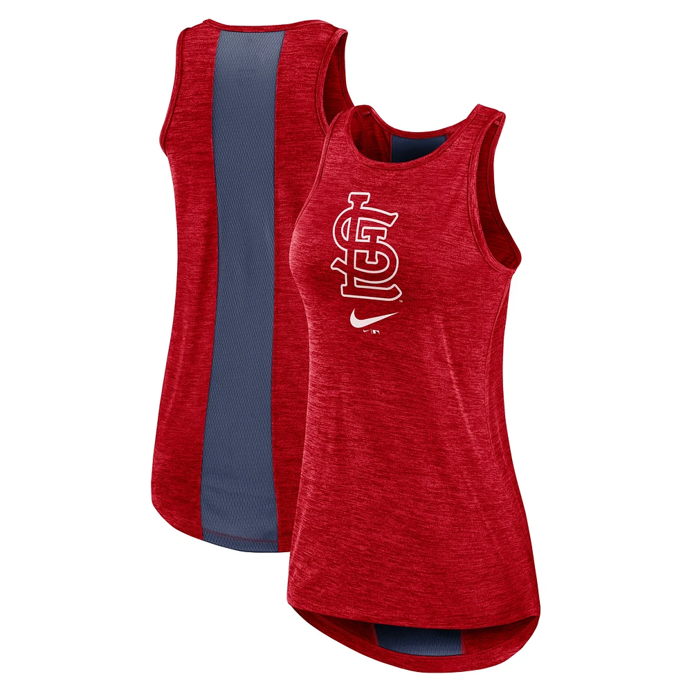 Débardeur à col montant Nike St. Louis Cardinals Dri-FIT Performance Right Mix rouge pour femme