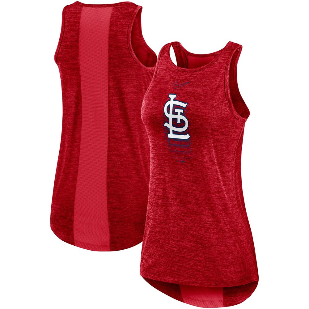 Women's Nike Red St. Louis Cardinals Logo Fade High Neck Performance Tank Top