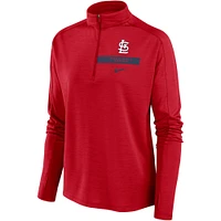 Women's Nike Red St. Louis Cardinals Primetime Local Touch Pacer Quarter-Zip Top