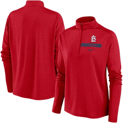 Women's Nike Red St. Louis Cardinals Primetime Local Touch Pacer Quarter-Zip Top