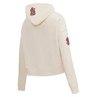 Women's Pro Standard Cream St. Louis Cardinals Roses Pullover Hoodie