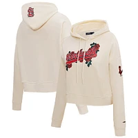 Women's Pro Standard Cream St. Louis Cardinals Roses Pullover Hoodie