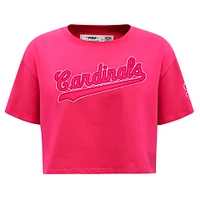 Women's Pro Standard Pink St. Louis Cardinals Triple Boxy Cropped T-Shirt