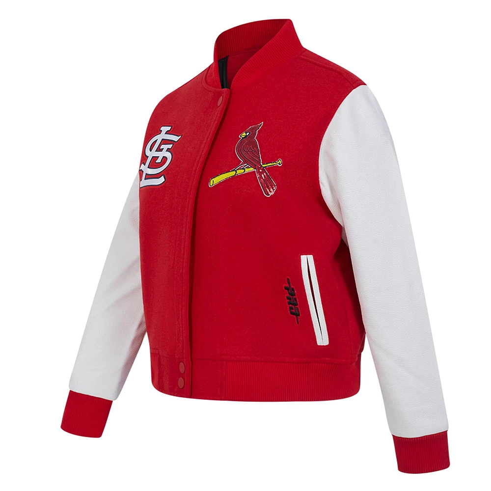 Women's Pro Standard  Red St. Louis Cardinals Game Day Classics Wool Varsity Jacket