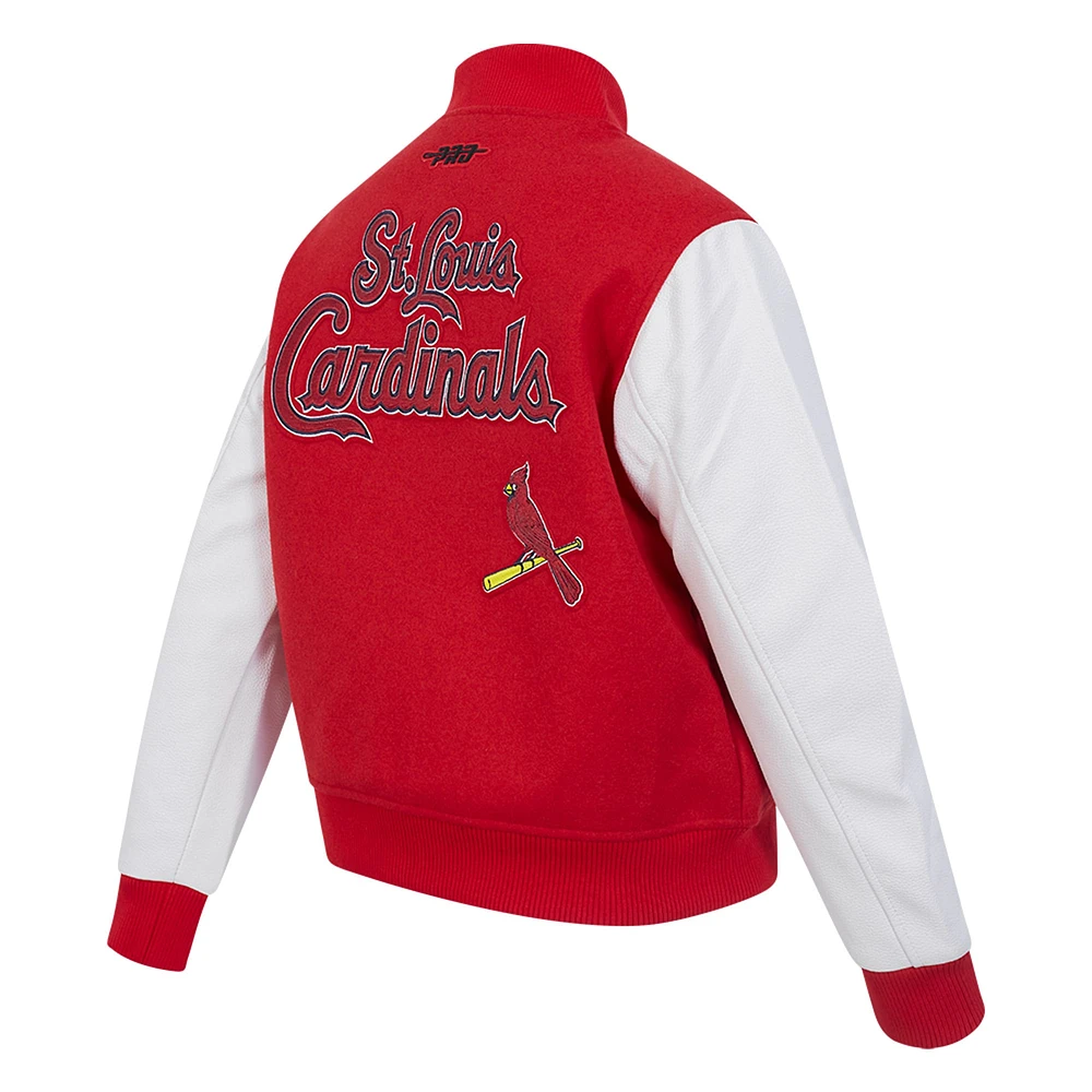 Women's Pro Standard  Red St. Louis Cardinals Game Day Classics Wool Varsity Jacket