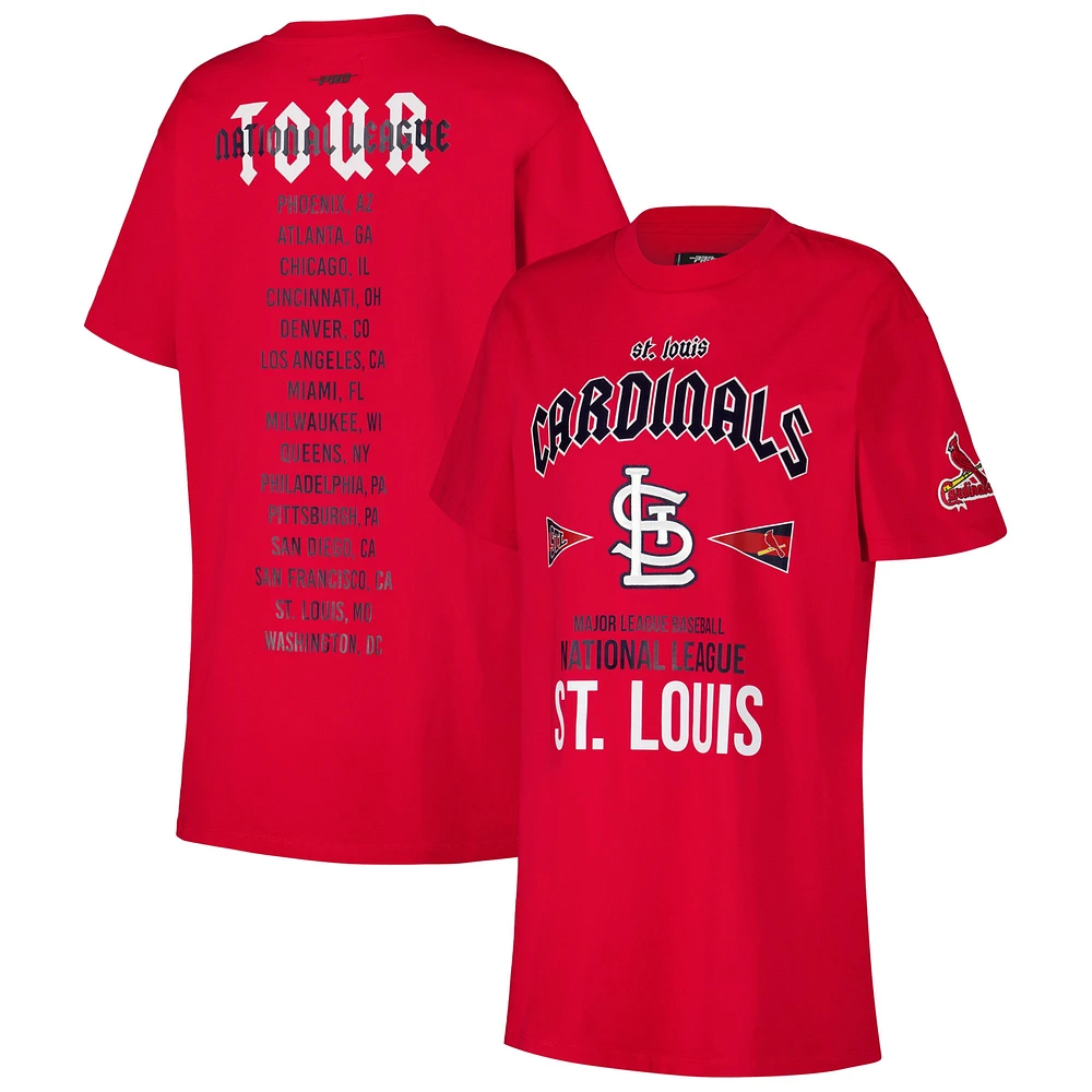 Robe t-shirt surdimensionnée City Tour Pro Standard rouge St. Louis Cardinals pour femmes