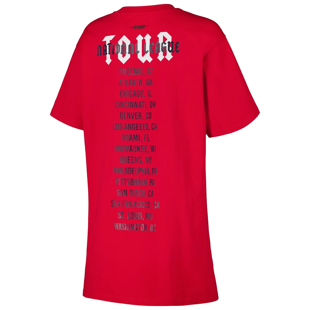 Robe t-shirt surdimensionnée City Tour Pro Standard rouge St. Louis Cardinals pour femmes