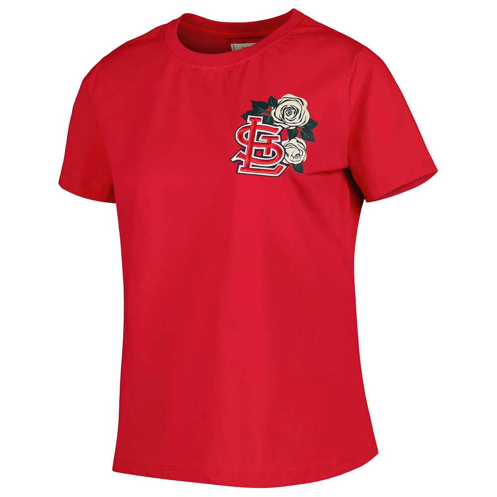 Women's Pro Standard Red St. Louis Cardinals Roses Fitted T-Shirt