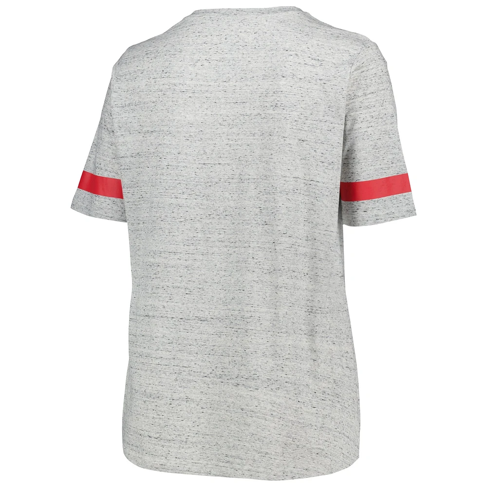 T-shirt à lacets taille plus Profile Heather Grey St. Louis Cardinals pour femmes