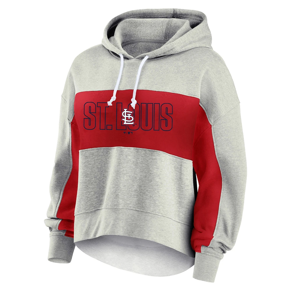 Sweat à capuche taille plus Profile St. Louis Cardinals gris chiné pour femme