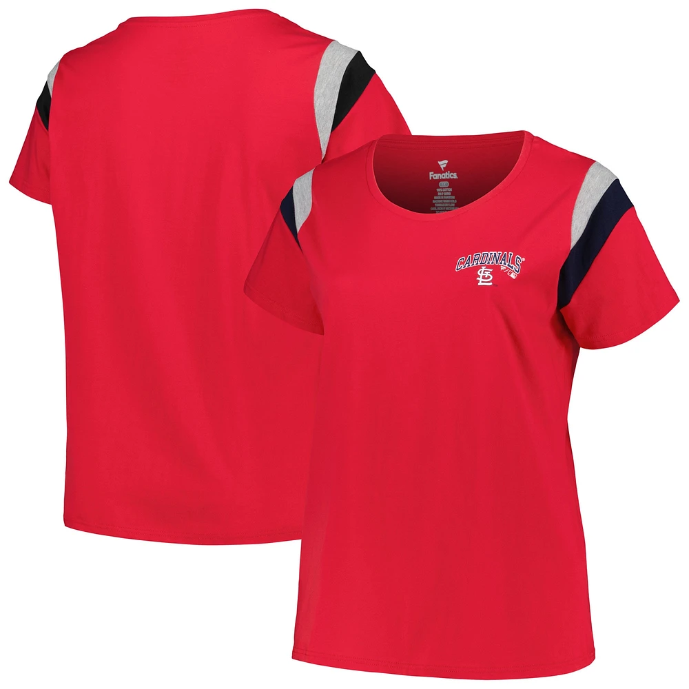 T-shirt à encolure dégagée grande taille Profile Red St. Louis Cardinals pour femme