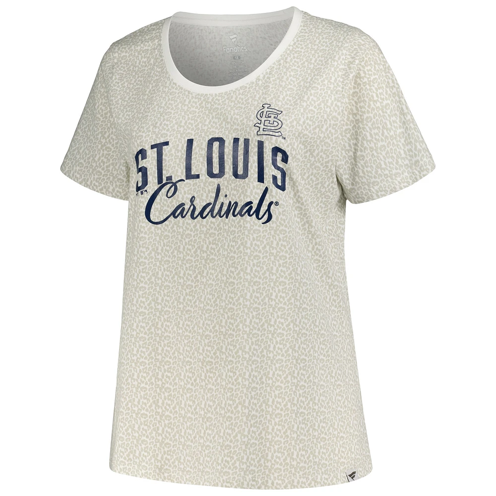 Women's Profile White St. Louis Cardinals Plus Leopard T-Shirt