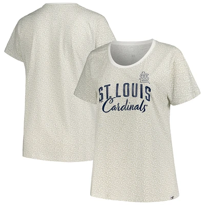 Women's Profile White St. Louis Cardinals Plus Leopard T-Shirt