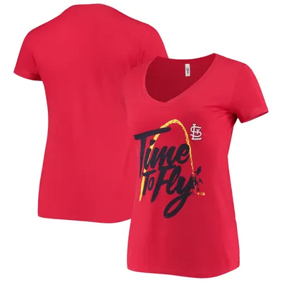 St. Louis Cardinals Women's Hometown Tri-Blend V-Neck T-Shirt - Red