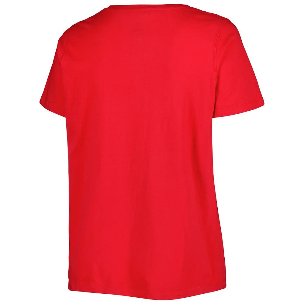 T-shirt rouge à encolure en V Americana des Cardinals de Saint-Louis pour femme