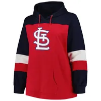 Women's Red St. Louis Cardinals Plus Colorblock Pullover Hoodie