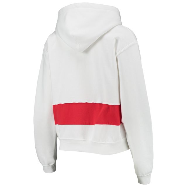 St. Louis Cardinals Levelwear Women's Craze Open Back Funnel Neck Pullover  Sweatshirt - White