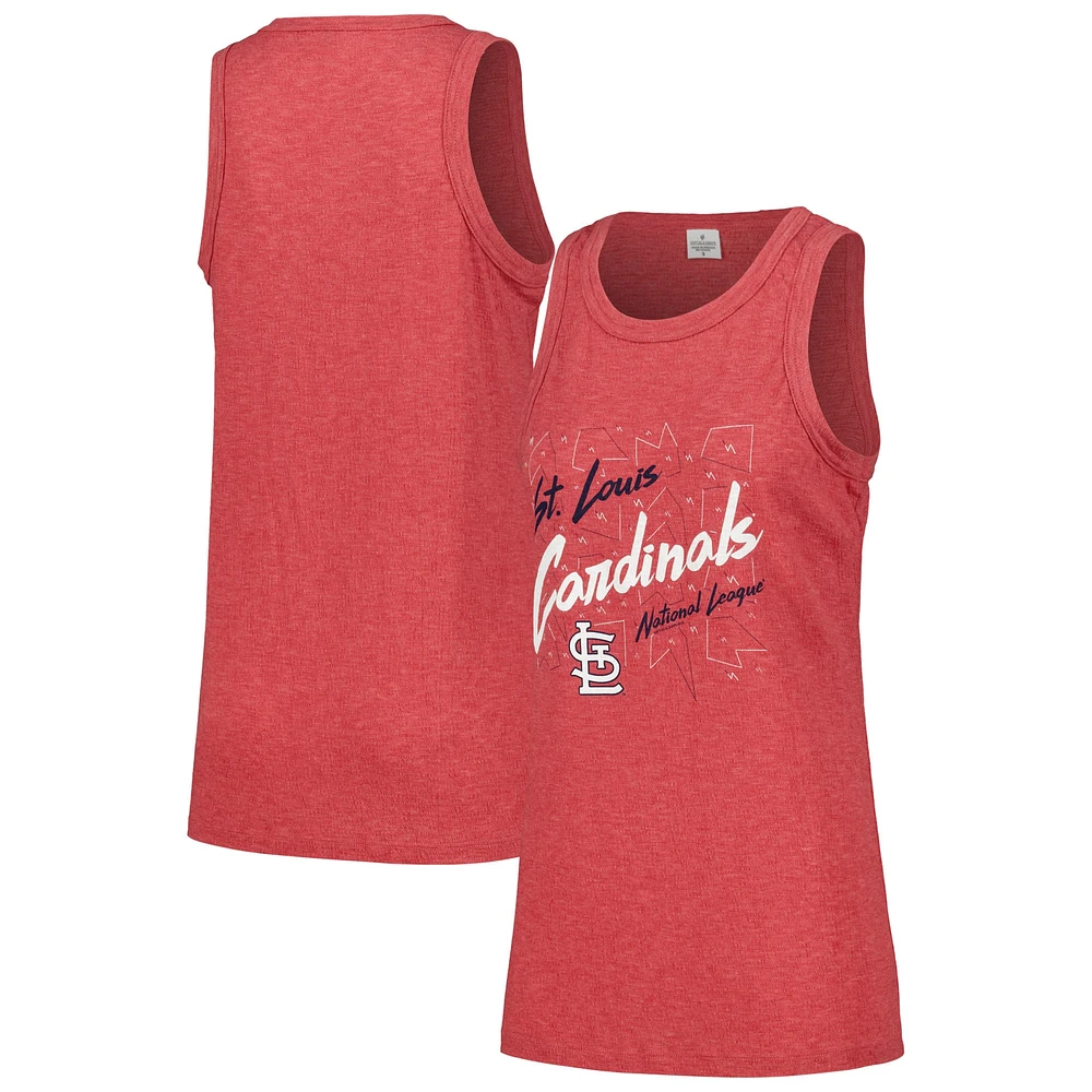 Débardeur a col haut en gaze pour femmes Soft as Grape Red St. Louis Cardinals