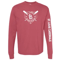 T-shirt à manches longues teinté pigmenté rouge doux comme un raisin pour femme des Cardinals de St. Louis