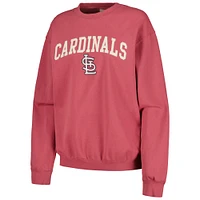 Women's Soft as a Grape Red St. Louis Cardinals Pigment Dye Pullover Sweatshirt