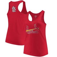 Women's Soft as a Grape Red St. Louis Cardinals Plus Swing for the Fences Racerback Tank Top