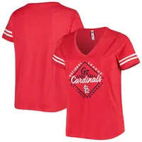 Women's Soft as a Grape Red St. Louis Cardinals Plus Size V-Neck T-Shirt