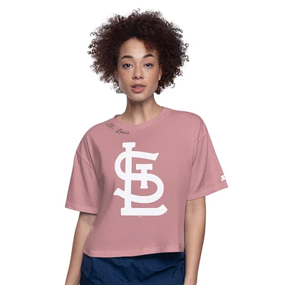 T-shirt court rose pour femme « Play the Ball » des Cardinals de Saint-Louis